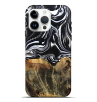 iPhone 15 Pro Max Wood Live Edge Phone Case - Maximo (Black & White, 809284)