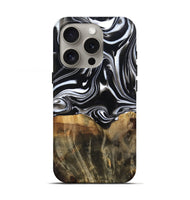 iPhone 16 Pro Wood Live Edge Phone Case - Maximo (Black & White, 809284)