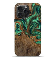 iPhone 16 Pro Max Wood Live Edge Phone Case - Liza (Green, 809302)