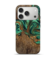 iPhone 17 Pro Wood Live Edge Phone Case - Liza (Green, 809302)