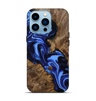 iPhone 14 Pro Wood Live Edge Phone Case - Keri (Blue, 809303)