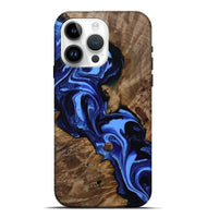 iPhone 15 Pro Max Wood Live Edge Phone Case - Keri (Blue, 809303)