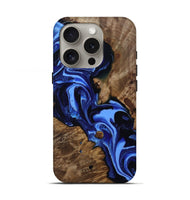 iPhone 16 Pro Wood Live Edge Phone Case - Keri (Blue, 809303)