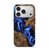 iPhone 17 Pro Wood Live Edge Phone Case - Keri (Blue, 809303)