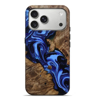 iPhone 17 Pro Max Wood Live Edge Phone Case - Keri (Blue, 809303)
