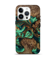 iPhone 15 Pro Wood Live Edge Phone Case - Brynn (Green, 809306)