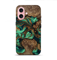 iPhone 16 Wood Live Edge Phone Case - Brynn (Green, 809306)