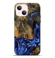 iPhone 14 Plus Wood Live Edge Phone Case - Aylani (Blue, 809307)