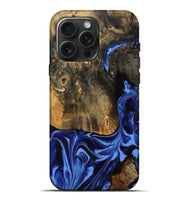 iPhone 16 Pro Max Wood Live Edge Phone Case - Aylani (Blue, 809307)