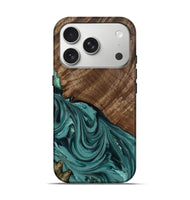 iPhone 17 Pro Wood Live Edge Phone Case - Anjali (Green, 809308)