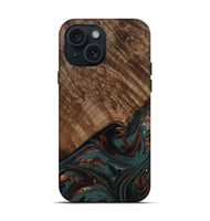 iPhone 15 Wood Live Edge Phone Case - Melissa (Red, 809309)