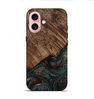 iPhone 16 Wood Live Edge Phone Case - Melissa (Red, 809309)