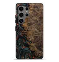 Galaxy S25 Ultra Wood Live Edge Phone Case - Alonza (Teal & Gold, 809310)