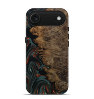 iPhone 17 Air Wood Live Edge Phone Case - Alonza (Teal & Gold, 809310)