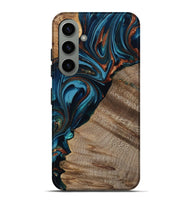 Galaxy S24 Plus Wood Live Edge Phone Case - Rodrigo (Teal & Gold, 809311)