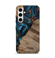 Galaxy S25 Wood Live Edge Phone Case - Rodrigo (Teal & Gold, 809311)