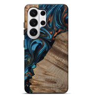 Galaxy S26 Ultra Wood Live Edge Phone Case - Rodrigo (Teal & Gold, 809311)