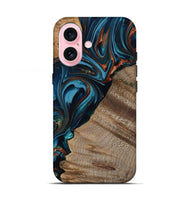 iPhone 17 Wood Live Edge Phone Case - Rodrigo (Teal & Gold, 809311)
