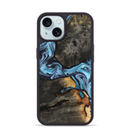 iPhone 15 Wood Phone Case - Issac (Blue, 809349)