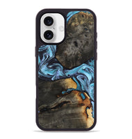 iPhone 16 Plus Wood Phone Case - Issac (Blue, 809349)