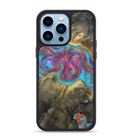 iPhone 14 Pro Max Wood Phone Case - Ettie (Blue, 809351)