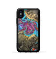 iPhone Xs Wood Phone Case - Ettie (Blue, 809351)