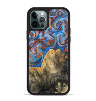 iPhone 12 Pro Max Wood Phone Case - Tillie (Teal & Gold, 809408)