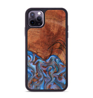 iPhone 11 Pro Max Wood Phone Case - Jadiel (Teal & Gold, 809409)