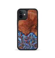 iPhone 12 mini Wood Phone Case - Jadiel (Teal & Gold, 809409)