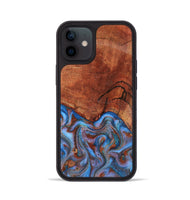 iPhone 12 Wood Phone Case - Jadiel (Teal & Gold, 809409)