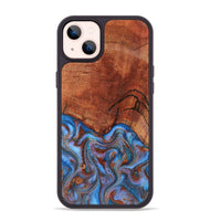 iPhone 14 Plus Wood Phone Case - Jadiel (Teal & Gold, 809409)