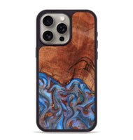 iPhone 15 Pro Max Wood Phone Case - Jadiel (Teal & Gold, 809409)