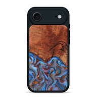 iPhone 17 Air Wood Phone Case - Jadiel (Teal & Gold, 809409)
