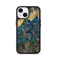 iPhone 13 Wood Phone Case - Alonzo (Teal & Gold, 809410)