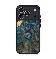 iPhone 17 Pro Wood Phone Case - Alonzo (Teal & Gold, 809410)