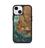 iPhone 13 Wood Phone Case - Inaya (Teal & Gold, 809411)