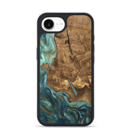 iPhone 16e Wood Phone Case - Inaya (Teal & Gold, 809411)