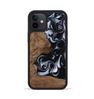 iPhone 12 Wood Phone Case - Emilee (Black & White, 809418)
