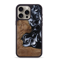 iPhone 15 Pro Max Wood Phone Case - Emilee (Black & White, 809418)