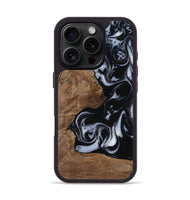 iPhone 16 Pro Wood Phone Case - Emilee (Black & White, 809418)