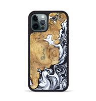 iPhone 12 Pro Wood Phone Case - Dalia (Black & White, 809420)