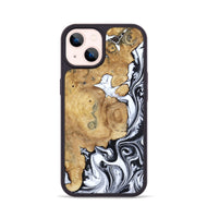 iPhone 14 Wood Phone Case - Dalia (Black & White, 809420)