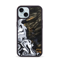 iPhone 15 Wood Phone Case - Jericho (Black & White, 809421)