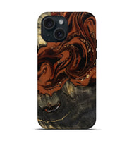 iPhone 15 Wood Live Edge Phone Case - Lupe (Red, 809459)