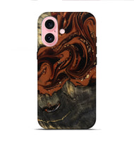 iPhone 16 Wood Live Edge Phone Case - Lupe (Red, 809459)