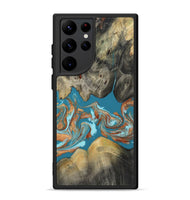 Galaxy S22 Ultra Wood Phone Case - Dion (Teal & Gold, 809685)