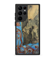 Galaxy S22 Ultra Wood Phone Case - Ivette (Teal & Gold, 809691)