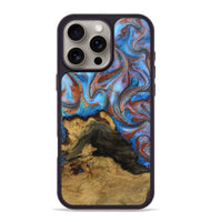 iPhone 16 Pro Max Wood Phone Case - Gigi (Teal & Gold, 809695)