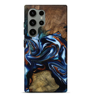 Galaxy S24 Ultra Wood Live Edge Phone Case - Braedon (Teal & Gold, 809786)