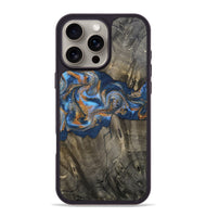 iPhone 16 Pro Max Wood Phone Case - Leone (Teal & Gold, 810333)